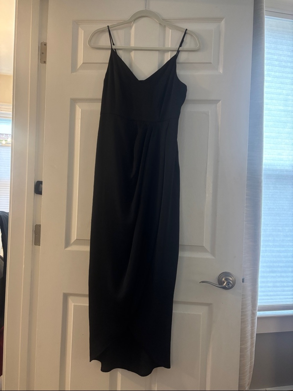 Elegant Black Spaghetti Strap Slip Dress